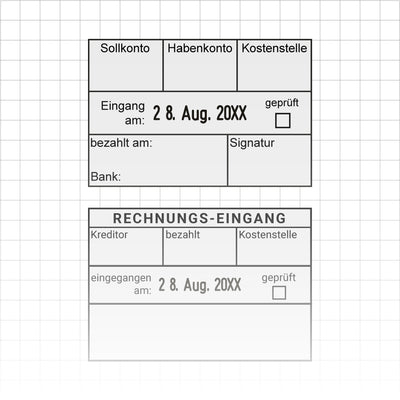 Vorlagen Kontierungsstempel mit Standardtexten